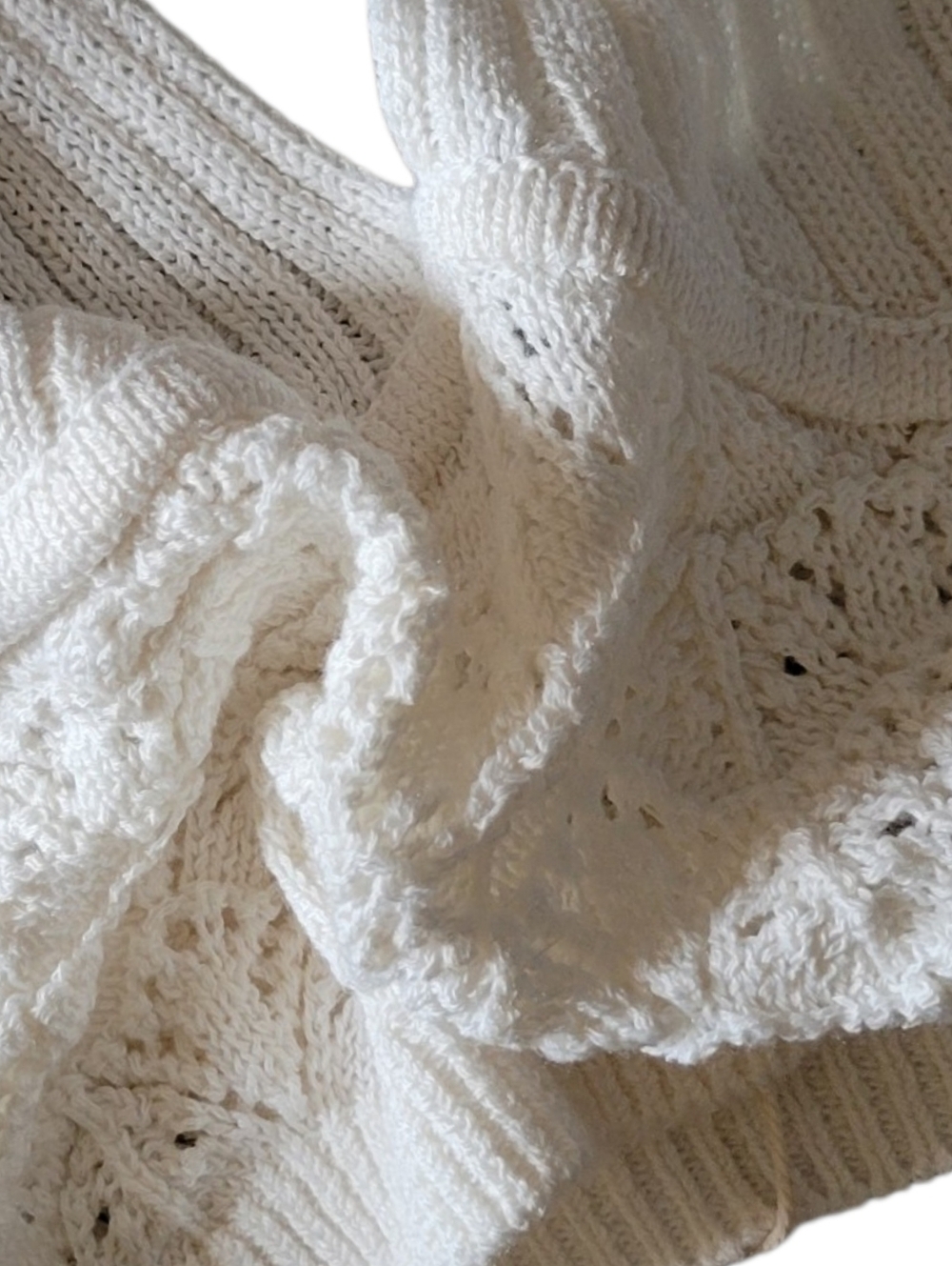 L* Space Lace Knit Bralette Crop Top - White - Picture 9 of 9